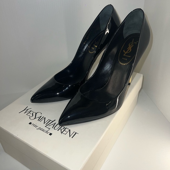 Saint Laurent Patent Leather Gold Heel - Picture 8 of 8
